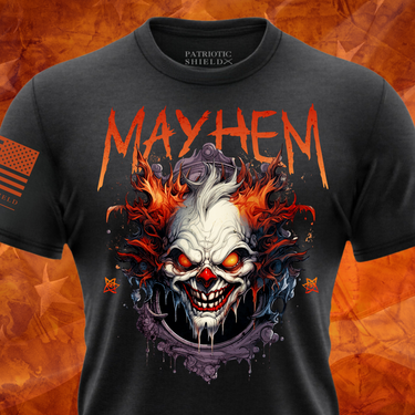 mayhem halloween t-shirt for patriotic adults